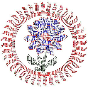 Sun Rose Embroidery Design 22303