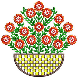 Flower Pot Embroidery Design 22446