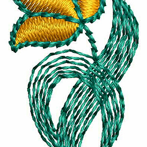 Retro Flower Embroidery Design 22457