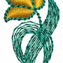 Retro Flower Embroidery Design 22457