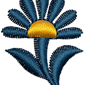 Whimsical Flower Applique Embroidery Design 22470