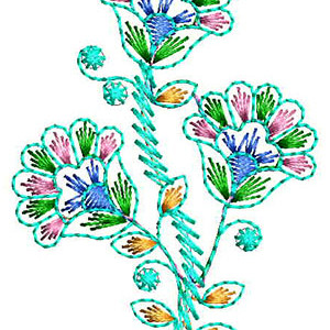 Clematis Flower Embroidery Design 22637