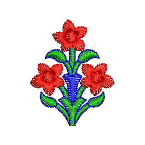Flower & Filigree Applique Embroidery Design 22641