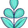 Blue Leaves Applique Embroidery Design 22689