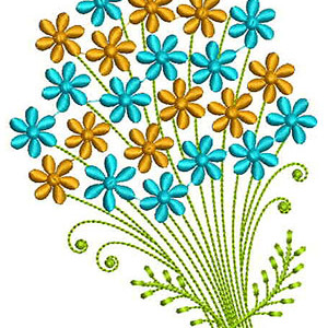 Bouquet Applique Embroidery Design 22691