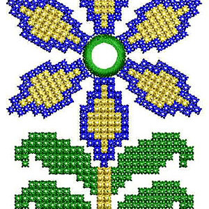 Native Flower Applique Embroidery Design 22695