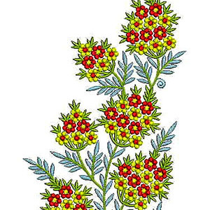 Fantastic Flower Plant Kurti Applique Embroidery Design 22727