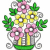 Houseplant Flowerpot Applique Embroidery Design 22797