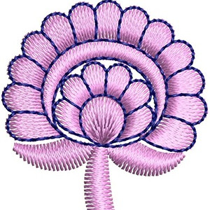 Pink Flower Patch Embroidery Design 22960