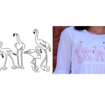 Heron Dress Embroidery Design 22947