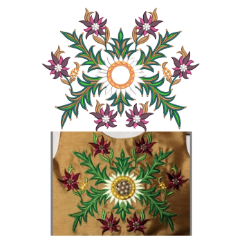 3D Embossed Stitch Flower Design