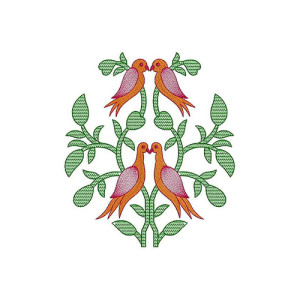 Swing Lovebirds Indian Embroidery Applique Design 23143