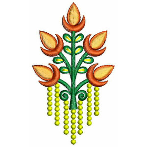 Latest Flower Applique Embroidery Design 23382
