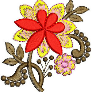 Small Flower Applique Embroidery Design 23386