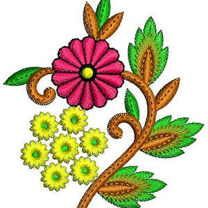 Flower With Bunch Of Leaves Design 23426