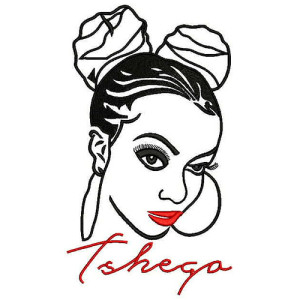 Lady With Bun in Embroidery Design 23533