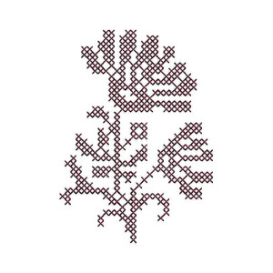 Designer Flower Applique In Embroidery 23585