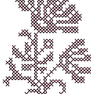 Designer Flower Applique In Embroidery 23585