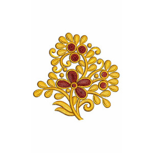 Peculiar Flower Applique Embroidery Design 23599