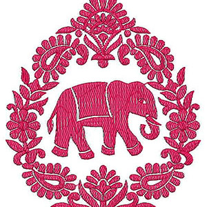 Amazing Elephant Design Applique In Embroidery 23607
