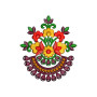 Colorful Flower Design Applique In Embroidery 23631