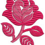 Pink Rose Flower In Embroidery Design 23635