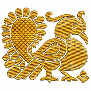 Peacock Design Applique In Embroidery 23648