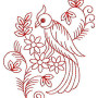 Bird On Branch Applique Embroidery Design 23677