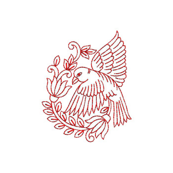 Flying Parrot Applique Embroidery Design