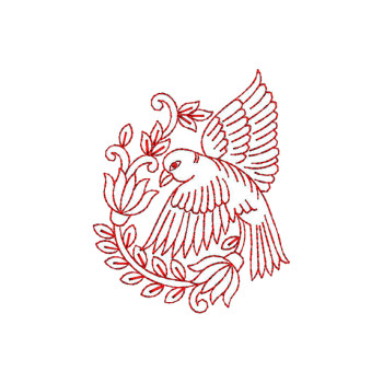 Flying Parrot Applique Embroidery Design