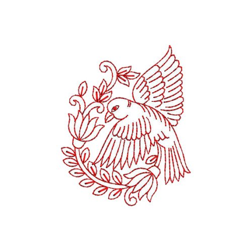 Flying Parrot Applique Embroidery Design