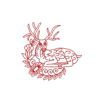 Deer Applique Design In Embroidery 23680