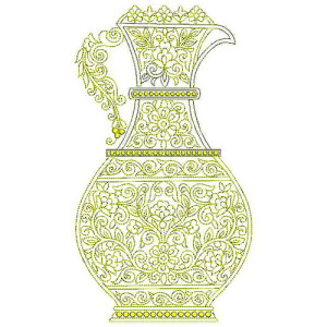 Flower Jug Applique Embroidery Design 23710