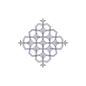 Little Squares Chain Stitch Applique Design 23739