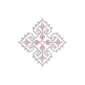 Zigzag Line Chain Stitch Applique Design 23740