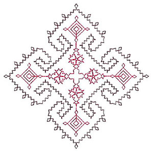 Zigzag Line Chain Stitch Applique Design 23740