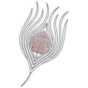 Amazing Peacock Feather Chain Stitch Applique Design 23741