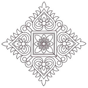 Square Chain Stitch Applique Design 23748