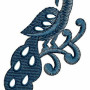Peacock On Branch Applique Embroidery Design 23777