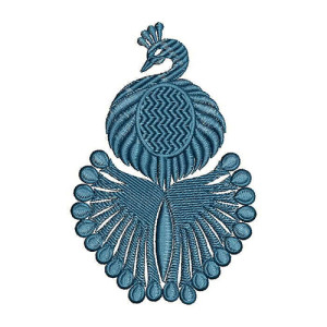 Distinct Peacock Design In Embroidery 23779