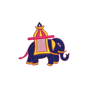 Royal Elephant Motif Embroidery Design