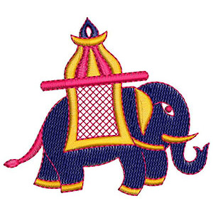 Royal Elephant Motif Embroidery Design