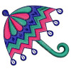 Colorful Umbrella Applique Embroidery Design 23811