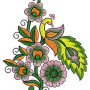 Peacock On Flower Embroidery Design 23815
