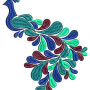 Classy Peacock Design For Cushion Cover In Embroidery 23831