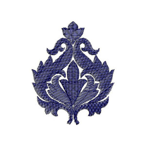 Blue Free Hand Applique Embroidery Design 23888