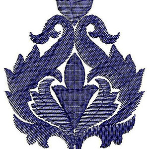 Blue Free Hand Applique Embroidery Design 23888