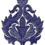Blue Free Hand Applique Embroidery Design 23888