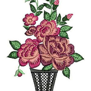 Flower Holder Racks Applique Embroidery Design 23923