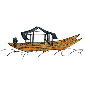 Wooden Boat Applique Embroidery Design 23954